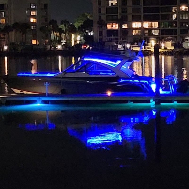 a lit up city at night